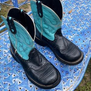 Justin fat baby turquoise cowboy boots.